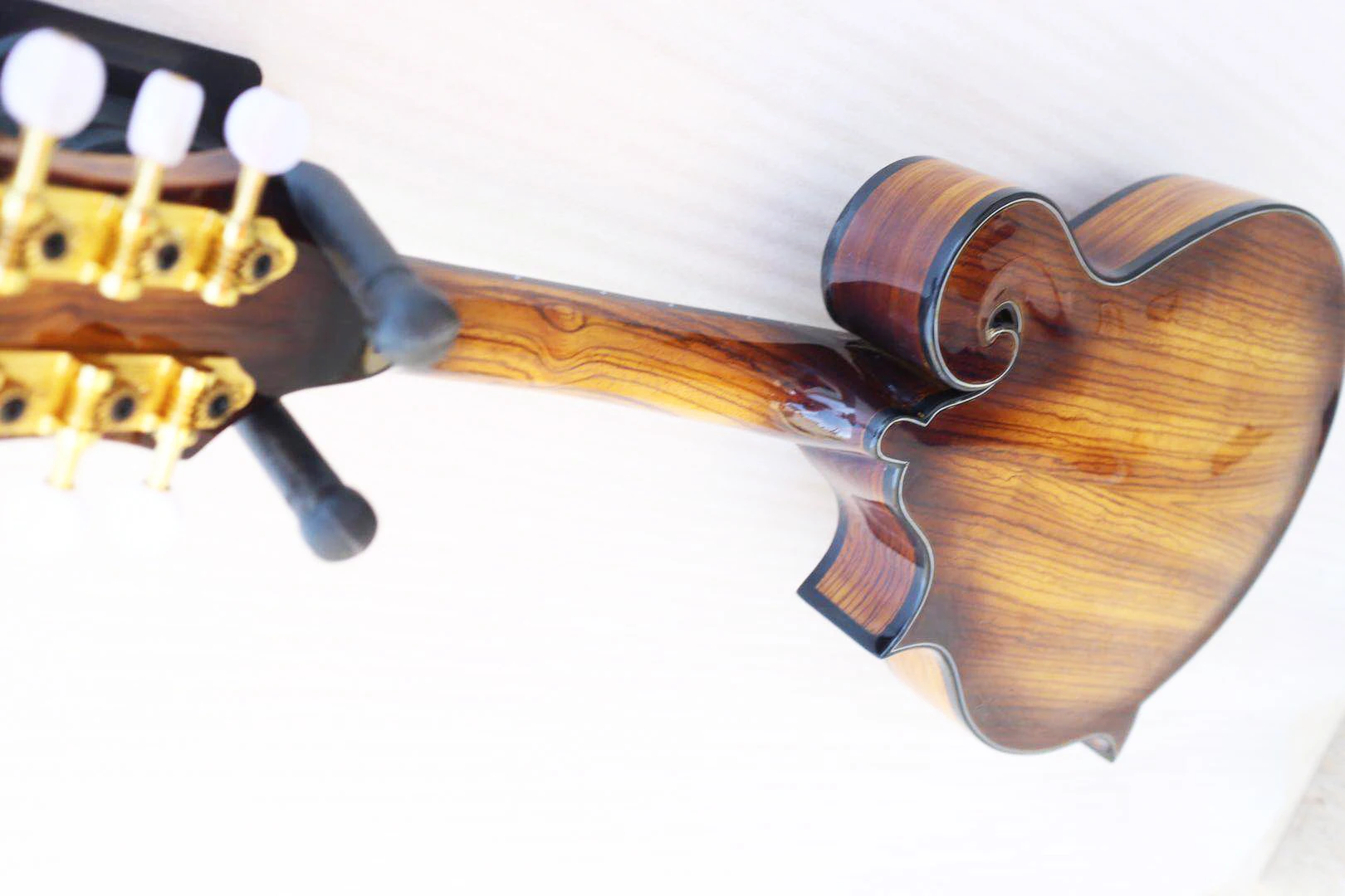 full solid wood handcraft F style mandolin spruce top zebra back and side |