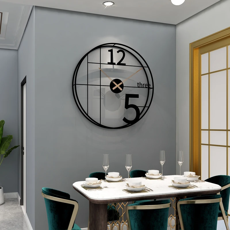 

Simple Art Wall Clock Living Room Metal Silent Nordic Wall Clocks Modern Design Personality Zegar Na Sciane Home Garden EF50WC