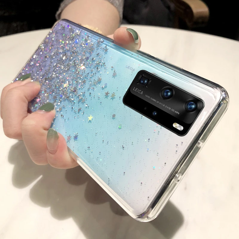 Блестящий Мягкий Прозрачный чехол из ТПУ для Samsung S20 S10 S9 S8 Plus Note 10 Lite A01 A10 A40 A50 A30S A70