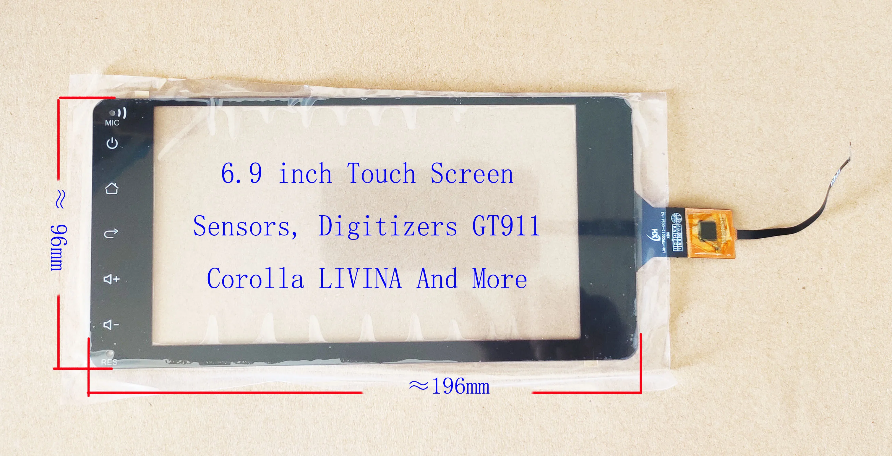 

6.9 7 inch Capaivitve Touch Sensors Digitizers For Hyundai KIA SPORTAGE R Car Radio Univesal GT911 6pin 197*97mm