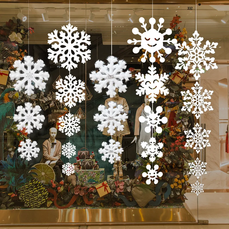 1 Набор Рождественская зимняя Снежинка Наклейка на стену окно белая замороженная