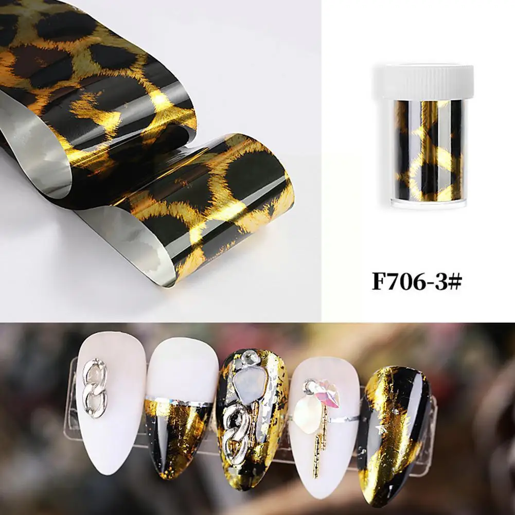 

1box 4*50cm Nail Transfer Foils Design Sticker Decal Wrap Logo Kit Holographic Accesoires Art Nail Adhesive Nail Foils K4w3