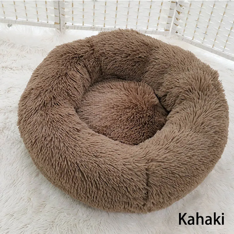 Cong Fee круглая кровать для собаки ультра мягкая моющаяся длинная Плюшевая собачка