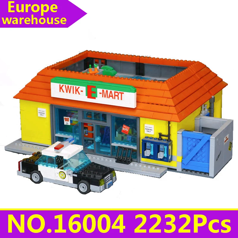 Lepinblocks 16005 Kwik-E-Mart дом Симпсоны Строительные блоки Набор 71006 кино архитектура король Кирпичи игрушки для детей подарок