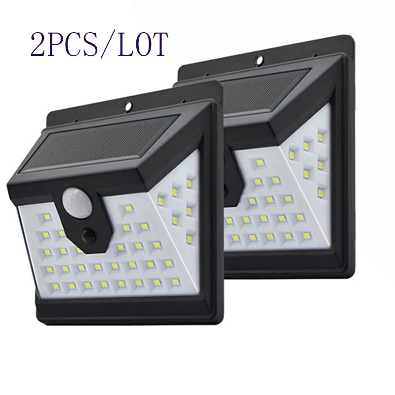 2 шт./лот 40LED солнечное освещение для улицы движения PIR Сенсор настенный свет