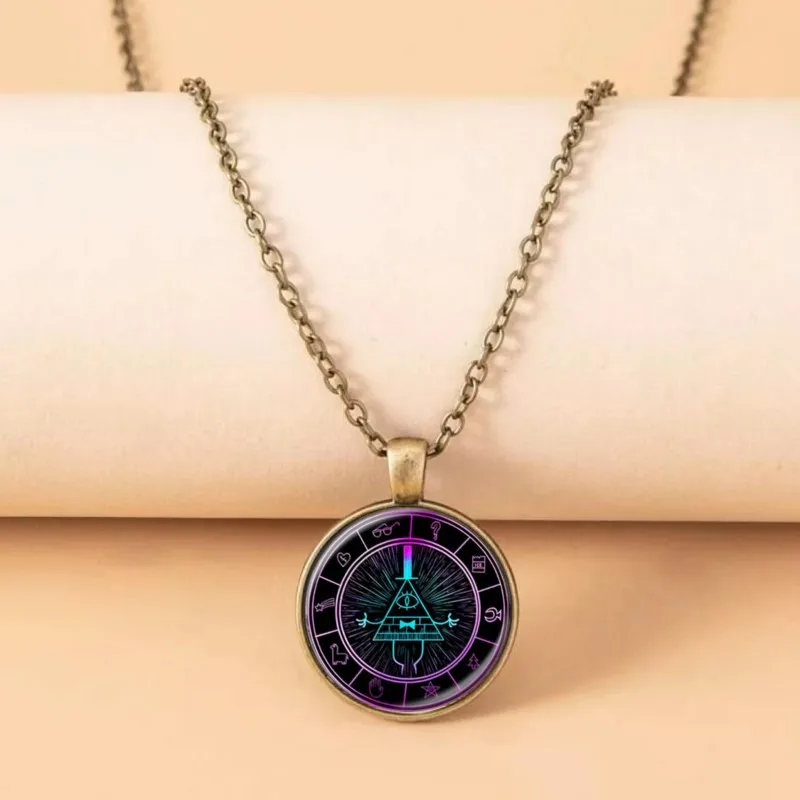 Eye of Providence Weird Town Triangle Devil Gravity Bill Cipher Fall The Zodiac Necklace Pendant Gifts Jewelry Wholesale images - 6