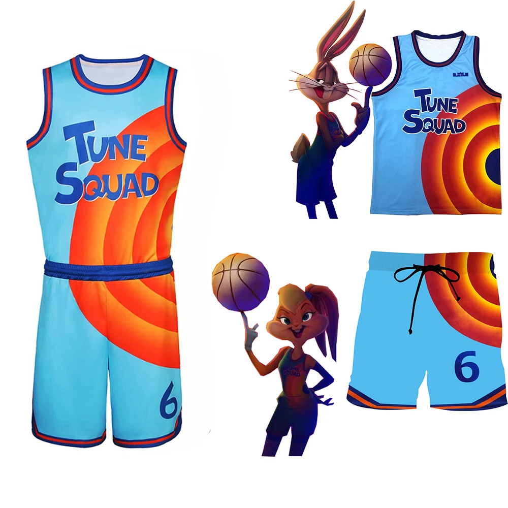 

Детская и взрослая футболка для косплея Space Jam 2, баскетбольная форма, костюмы джема, наборы спецназа, 6 наследий, спортивная одежда, футболка, ...