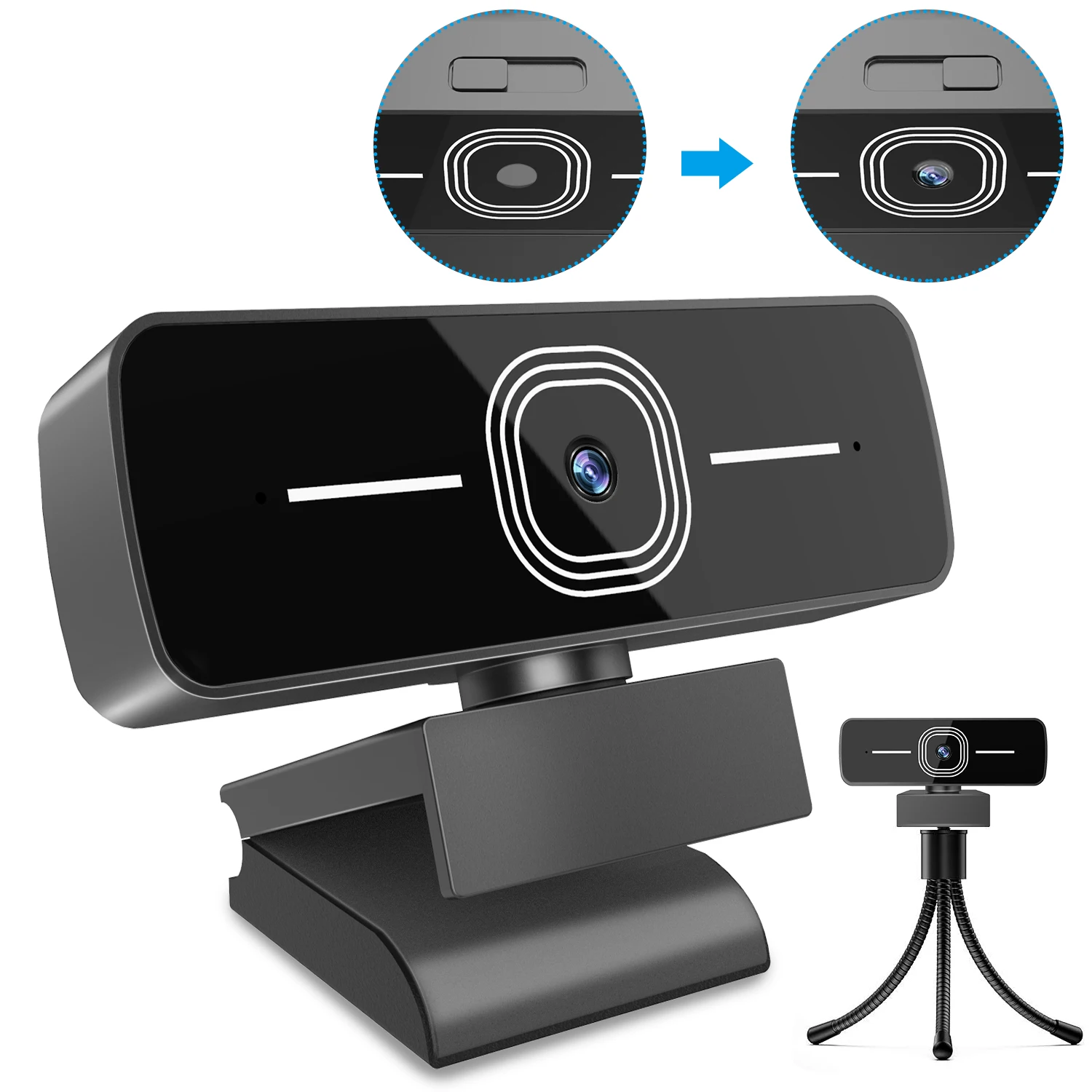 

HD 1080P Webcam Mini Computer PC Web Camera Microphone Built-in privacy cover Rotatable Cameras Video Auto Focus Webcam
