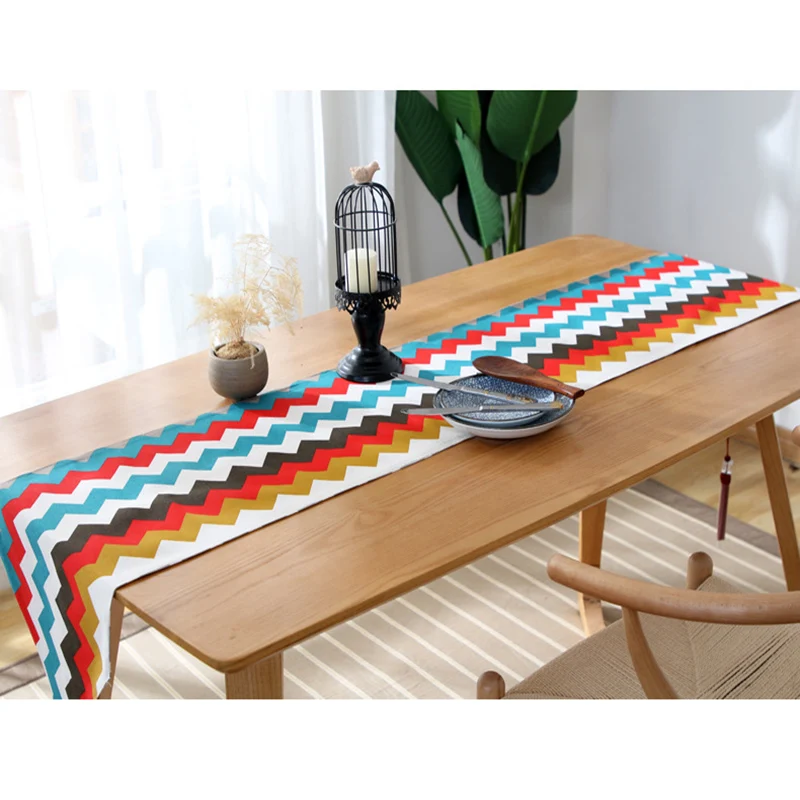 Модная цветная Декоративная скатерть ML334B с волнистыми полосками и активным