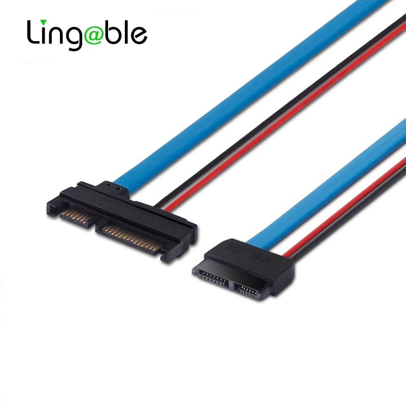 Кабель адаптер SATA серия ATA 22Pin 7 + 15 Male to Slimline 13Pin 6 гнездовых соединительных кабелей