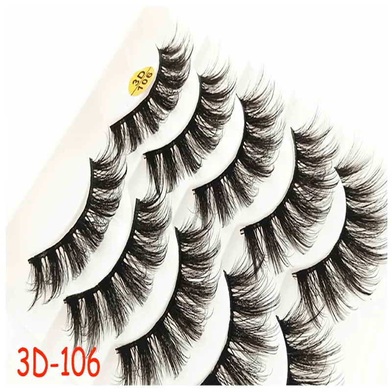 5 пар/компл. толстые длинные черные ресницы для женщин Поддельные 3D/5D натуральное