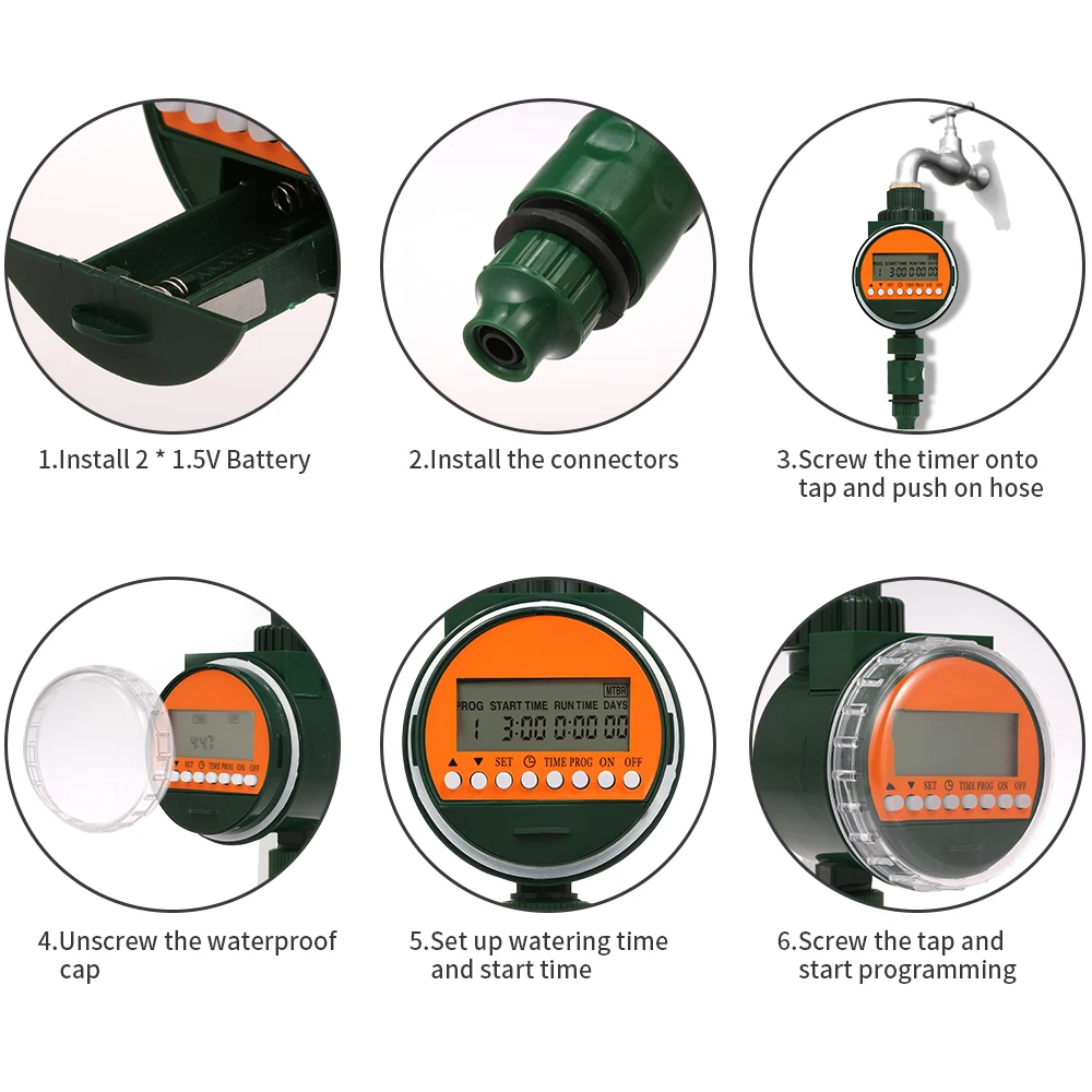 

Outlet Programmable Hose Faucet Timer Rain Sensor Automatic Water Gateway Garden Irrigation Digital Watering Irrigation Timer