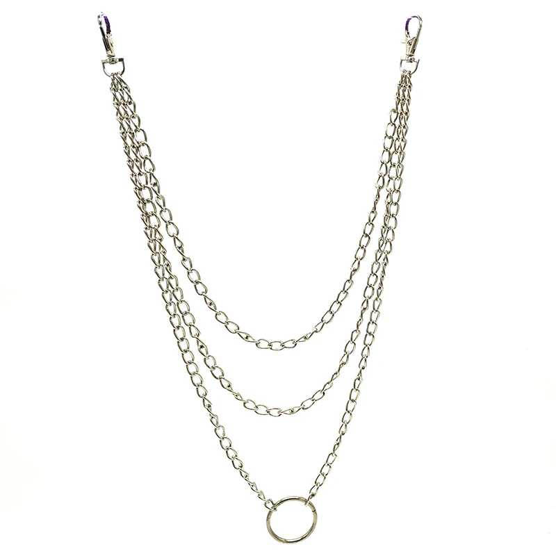 

Key Chain Padlock Ring Punk Keychain Jeans Hip-hop Alloy Pants Waist Chain Unisex Wallet Trendy Accessories Silver Color