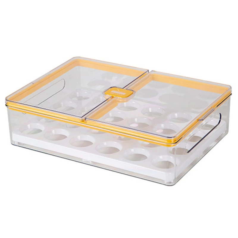

24 Grid Egg Storage Kitchen Eggs Holder Stackable Freezer Dust-proof Portable Egg Storage Container Durable Storage Tray
