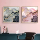 HD роскошный модный абстрактный Золотой Розовый Холст Картина маслом печатные настенные картины постеры для украшения гостиной дома