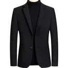 Классический черный шерстяной деловой Блейзер, платье, костюм, новинка зимы 2020, Роскошные шерстяные блейзеры с двумя пуговицами, мужской твидовый костюм, куртка