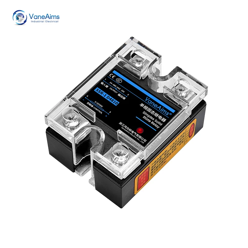 Твердотельные реле SSR 1 DC Управление AC 10A/25A/40A/60A/80A/100A/120A с защитным чехлом