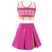 kids girls cheerleader uniform dancewear outfits cheerleader halloween cosplay dress up clothes scholl girls sports dance sets