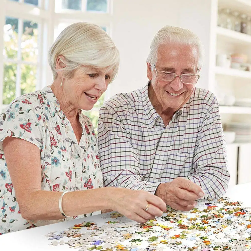 

Puzzle Reindeer Children Adult Decompression Cartoon Landscape Painting Game Gift 1000 Pieces Educational Toys