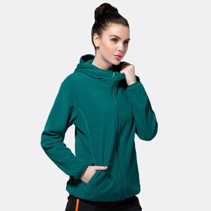 Женские Зимние флисовые куртки модные ветрозащитные толстовки с капюшоном