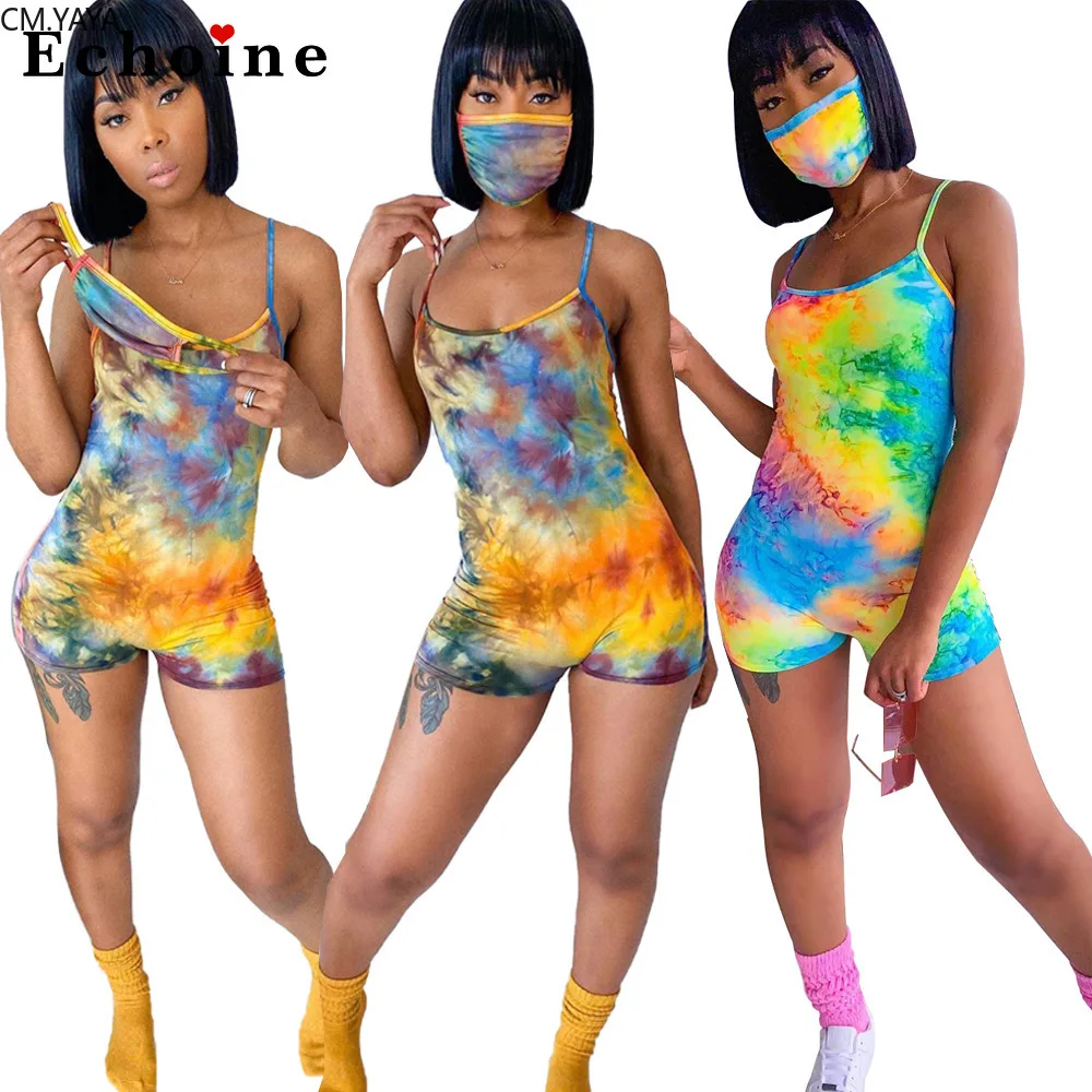 Женский комбинезон на бретелях-спагетти с принтом | Женская одежда