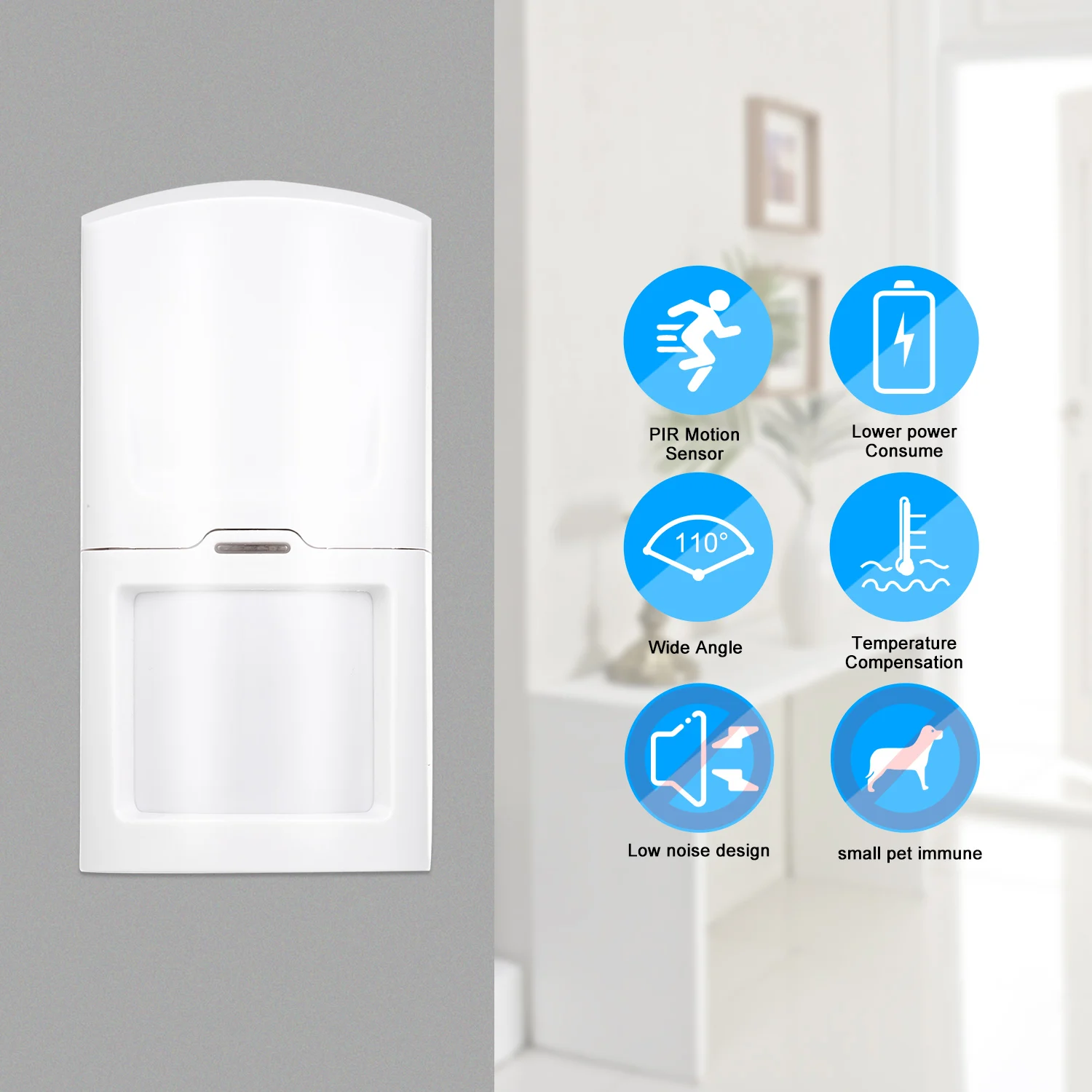 

Беспроводной пассивный ИК-детектор движения, 433 МГц, 15 кг