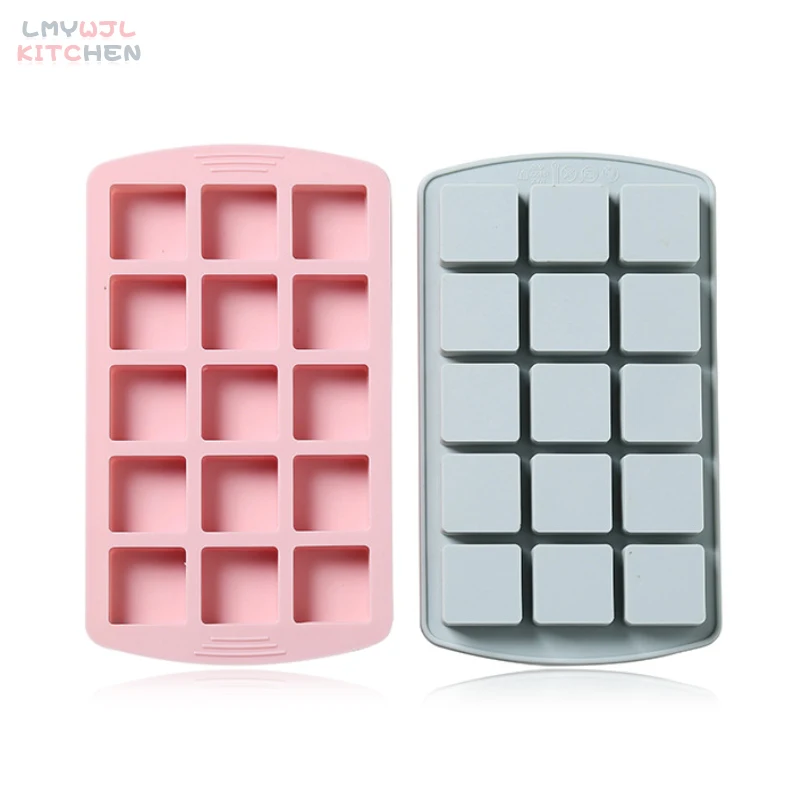

15 Grid Square Silicone Mold Food Grade Silicone Chocolate Candy Ice Tray Baking Mold Children's Food Box Cake Decoration Tool