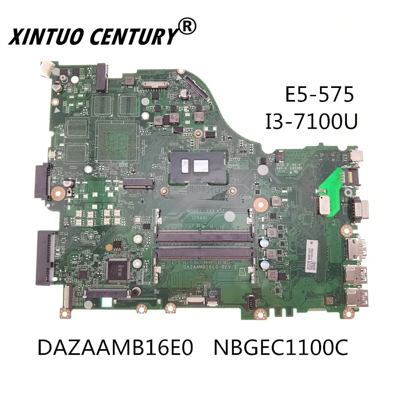 

DAZAAMB16E0 NBGEC1100C Acer E5-575 Laptop anakart I3-7100U REV: E 100% çalışma