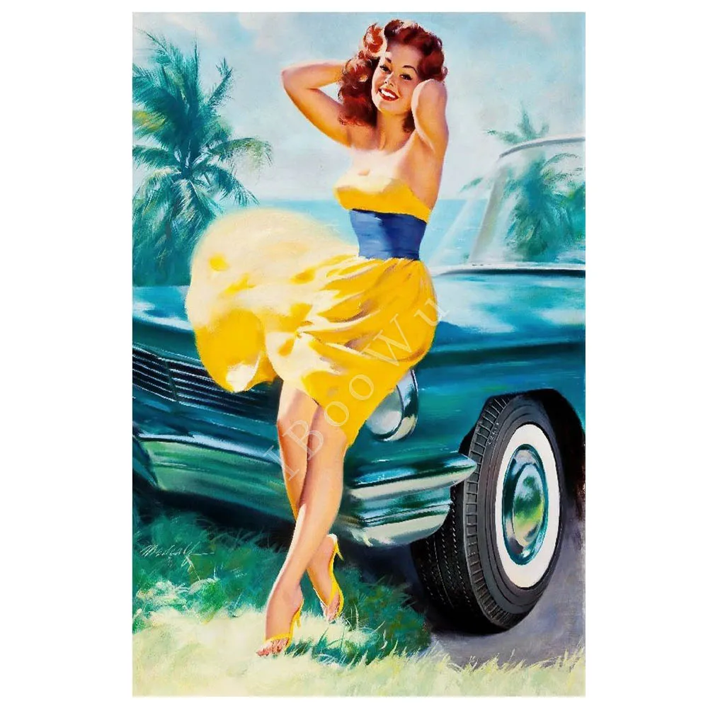 1 шт. Привлекательный красивый ретро постер металлическая жестяная тарелка