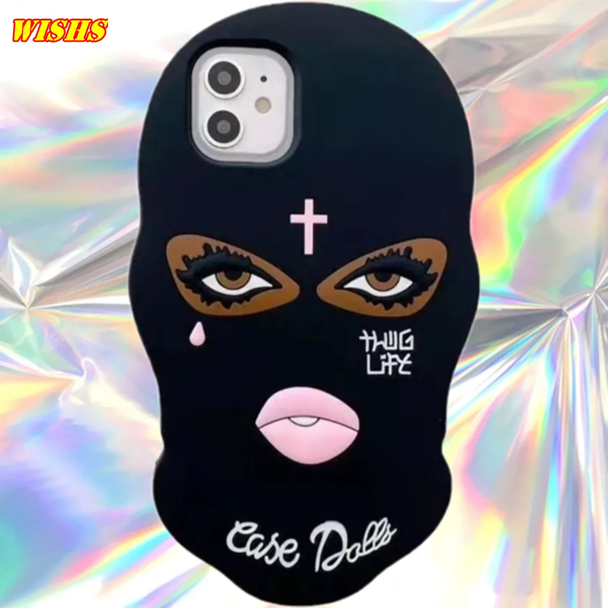 

3D Mask Dolls Silicone Phone Case For iPhone 13 12 11 Pro Max 6 7 8Plus X XS XR Girl Tear Jesus Cross Goon Thug Life Women Cover