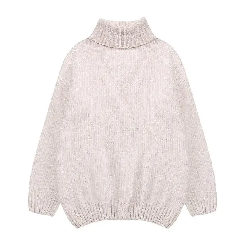 Boss Beige NIJIUDING толстые теплые водолазки негабаритных свитера из шенили с длинным рукавом зима осень базовые свободные пуловеры женские повседневные топы - Цвет: Boss Beige