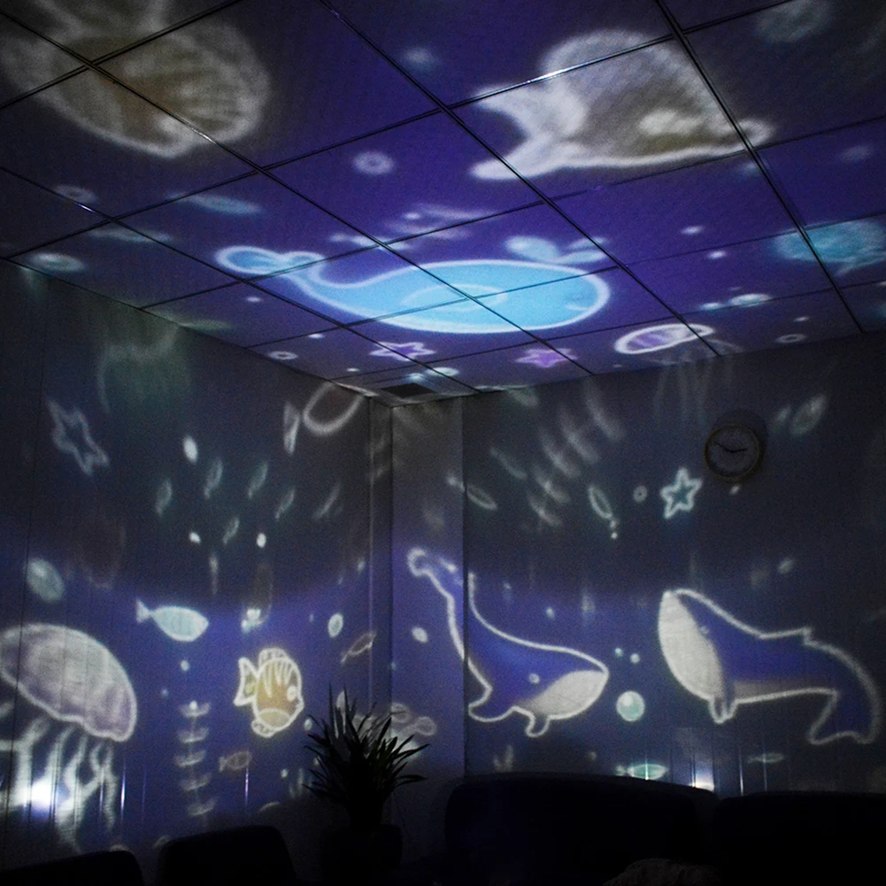 

4 Pattern Rotating Starry Sky Projection Light Portable Romantic Night Lamp