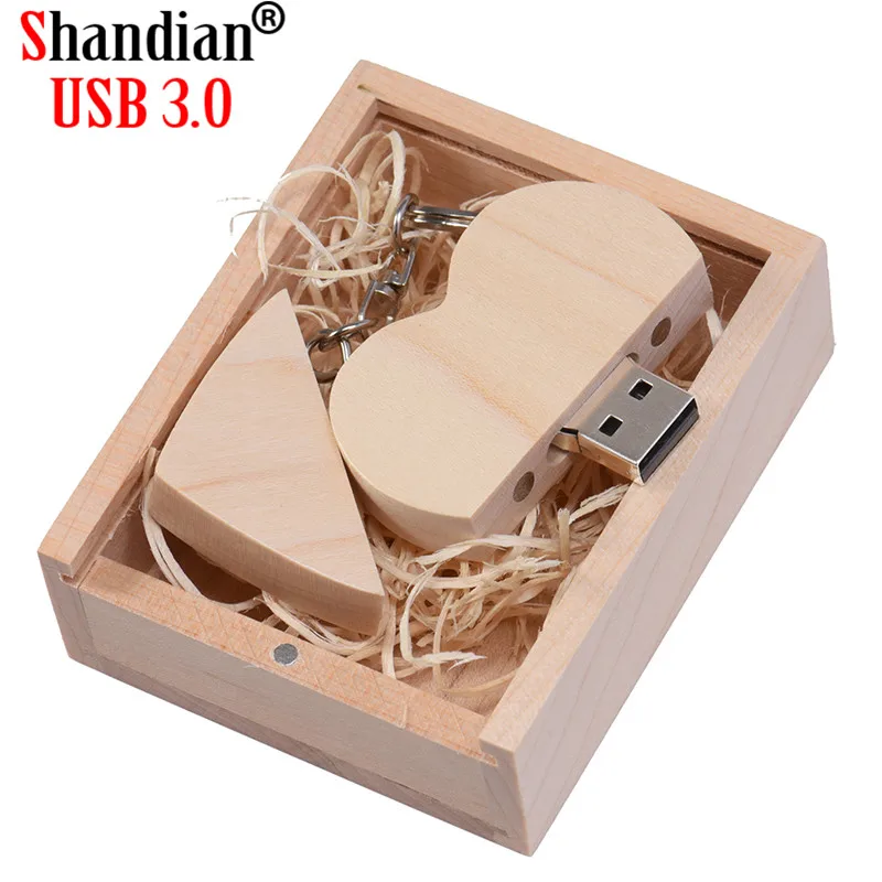 USB флеш накопитель SHANDIAN деревянный в форме сердца 32 8 Гб|memory stick|usb 3.0 8gbleather usb |