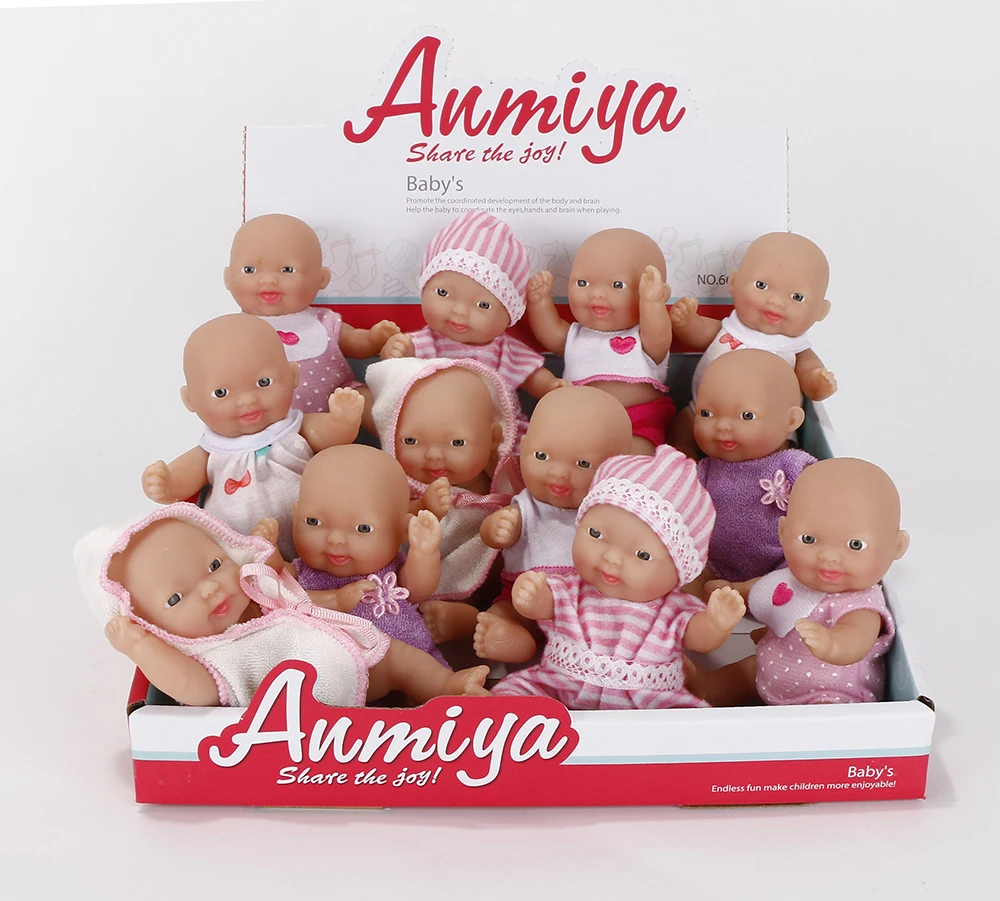 WOWCHEER 12 см 6 шт. Bebes Reborn мини детские куклы с Колыбель Ванна Мягкие силиконовые маленькие куклы реалистичные Kawaii Игрушки для девочек