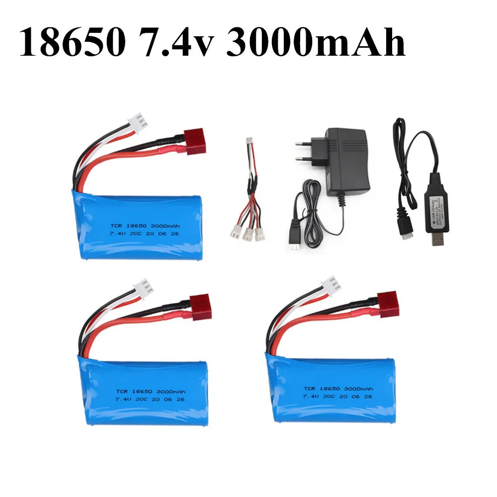 7 4 V 3000mAh литий полимерный Батарея 18650 для Wltoys 144001 A959 B A969 A979 K929 12428 12423 10428 Q39