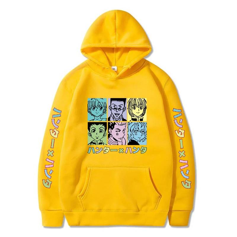 

Ybaby 2021 hot new full-time hunter Hisaoka animation revolves around loose plus size men's hooded anime hoodie Hipster