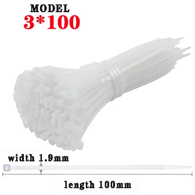 

Нейлоновые кабельные стяжки белые самоблокирующиеся 100 шт