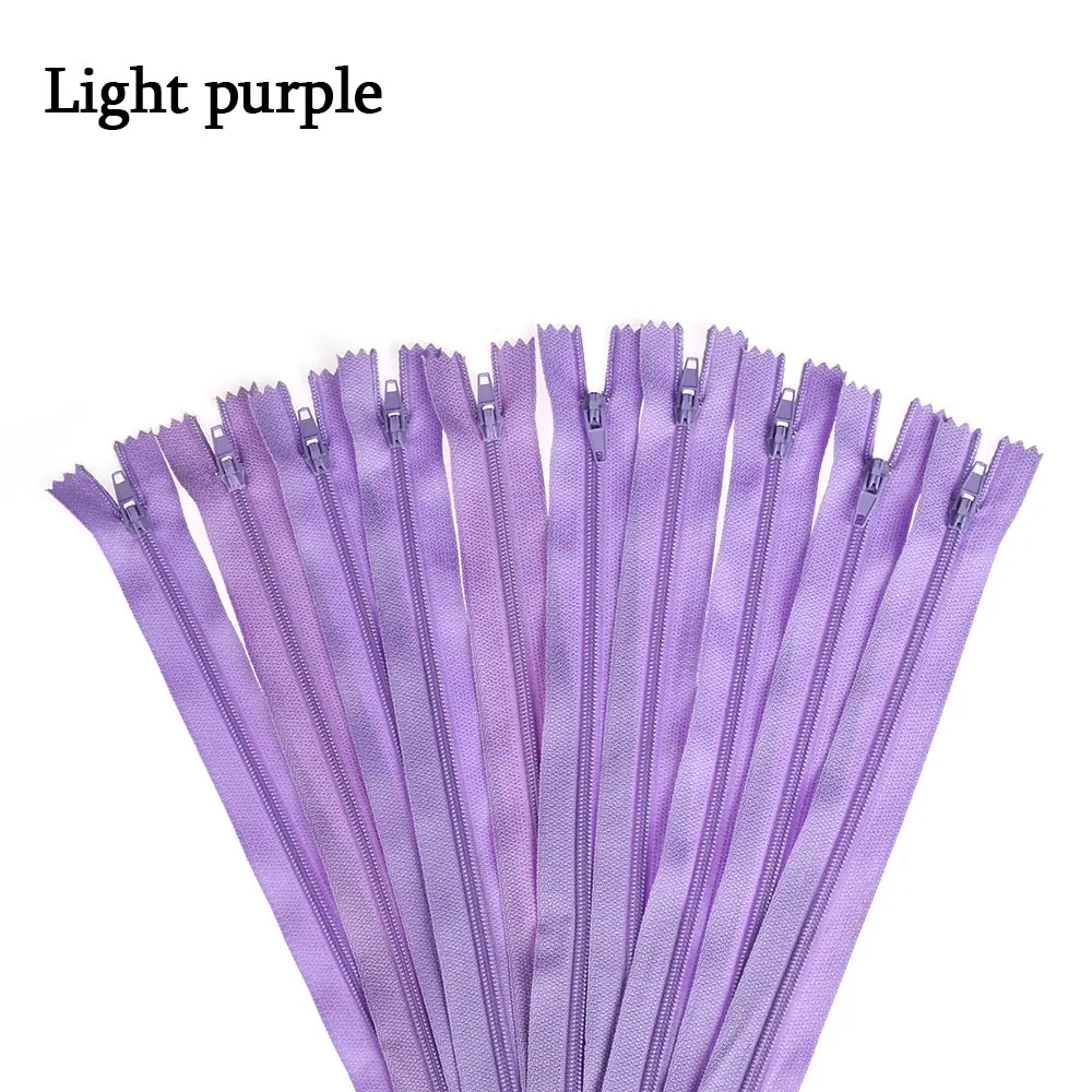 light purple 10 шт./лот 20 см длина Красочные Нейлоновые катушки молнии портной для Брюки Одежда швейные изделия ручной работы DIY аксессуары - Цвет: light purple