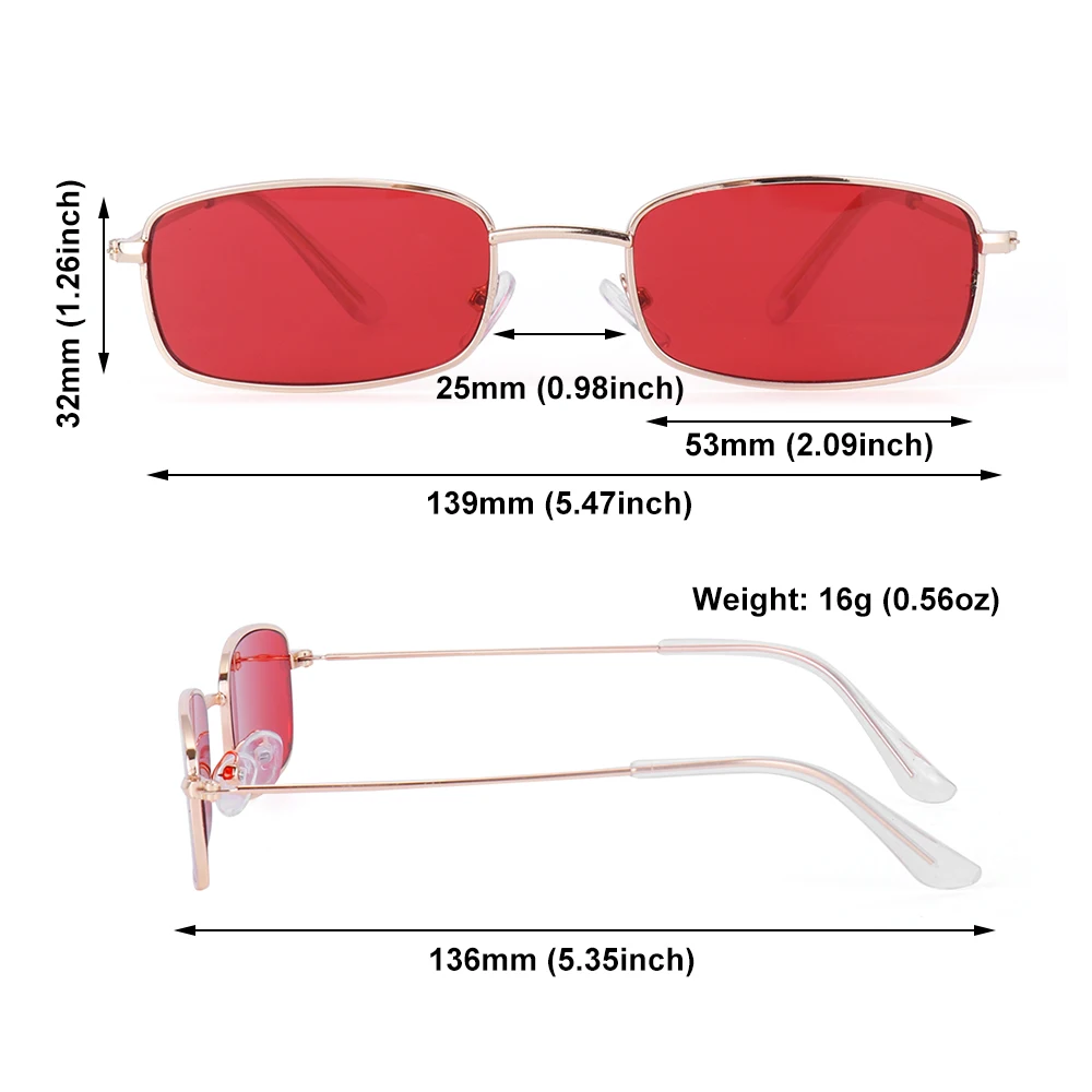 

Classic Candy Color Glasses Retro Small Oval Women's Sungalsses Brand Shades Metal Rectangular Korea Fashion Eyewear UV400