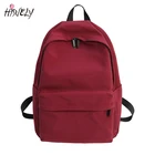 Однотонный холщовый рюкзак HISUELY для девочек-подростков, повседневная вместительная школьная сумка, простая ветрозащитная дорожная сумка для колледжа, BG804
