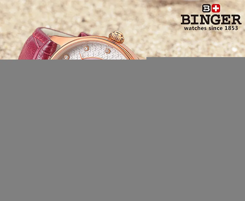 Новые швейцарские Binger часы женские роскошные брендовые часы с кожаным ремешком кварцевые бриллиантовые ультра-тонкие женские наручные часы B3027-1