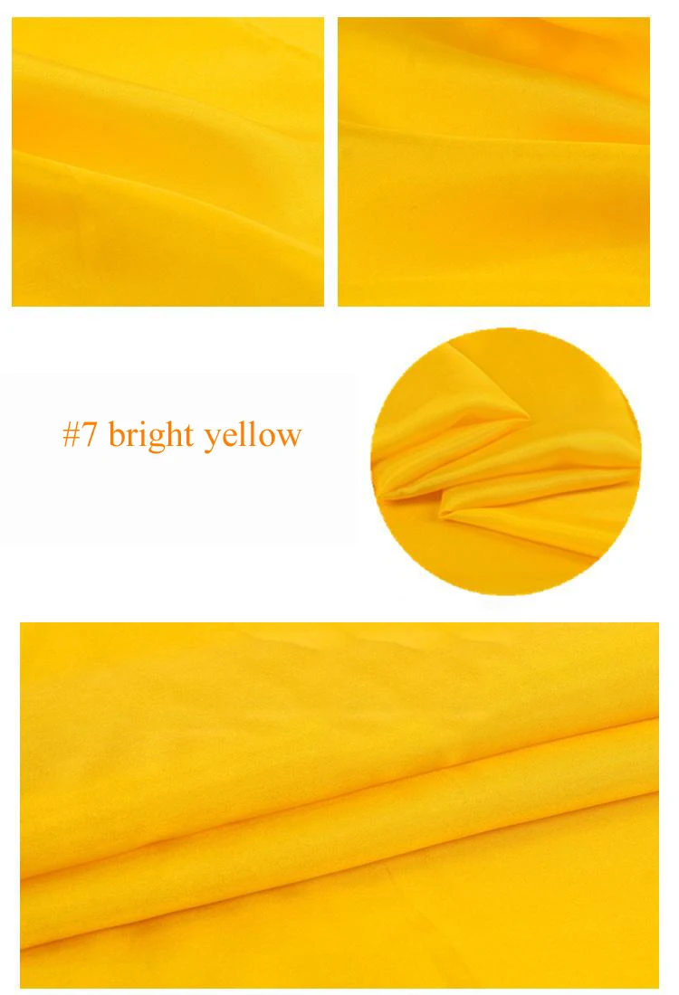7 bright yellow Чистый шелк тутового шелкопряда подкладка ткань habutai Tissu - Цвет: 7 bright yellow