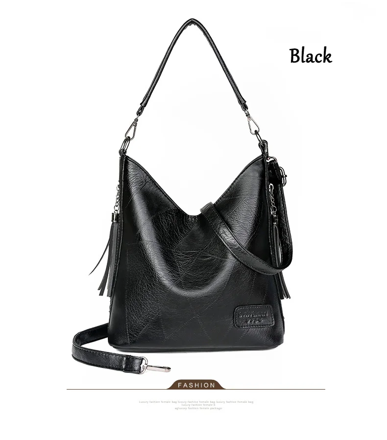 Vintage Female Shoulder Messenger Bag Ladies Soft PU Leather Crossbody Bags For Women Handbag Sac Fashion Tassel Bucket Bag