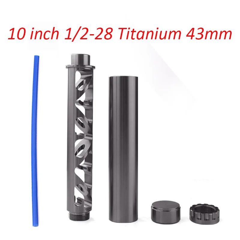 

6" 10" Spiral 1/2-28 5/8-24 Single Core Titanium Aluminum Tube Car Fuel Filter Solvent Trap For NAPA 4003 WIX 24003 Filters