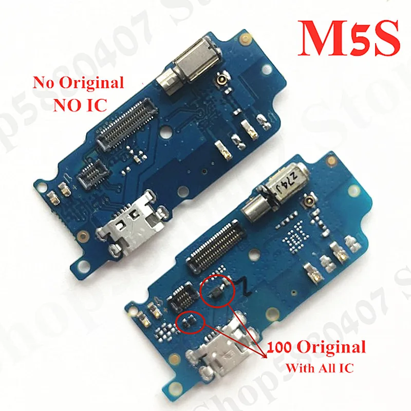 100% Original For Meizu Meilan 5S M5S USB Charger Charging Port Dock Flex Cable Charger Plug Board With Microphone Connector