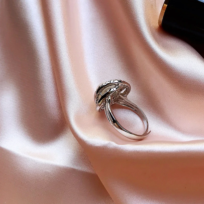 Черная пятница женское роскошное серебряное кольцо с большим натуральным