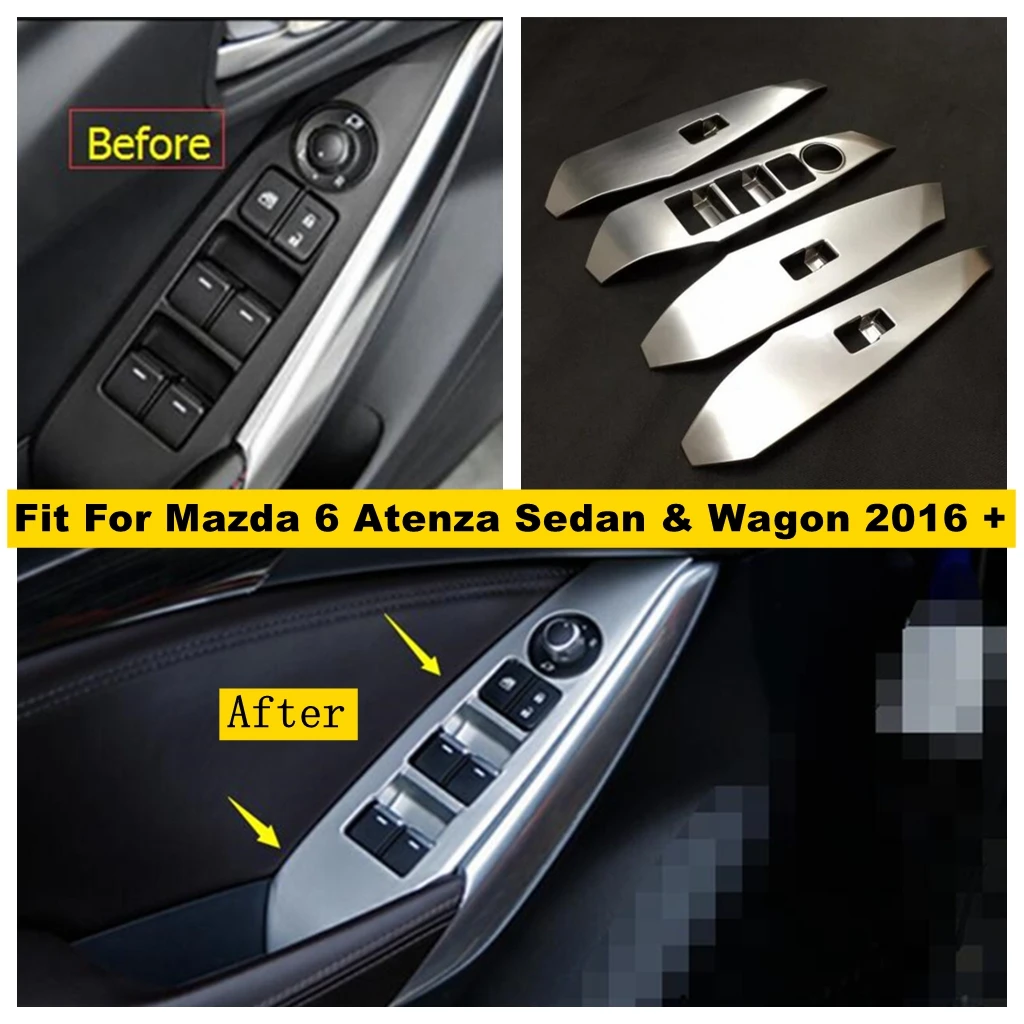 

Accessories Interior Refit Kit Inner Door Handle Holder Window Lift Button Switch Cover Trim For Mazda 6 Sedan & Wagon 2016 2017