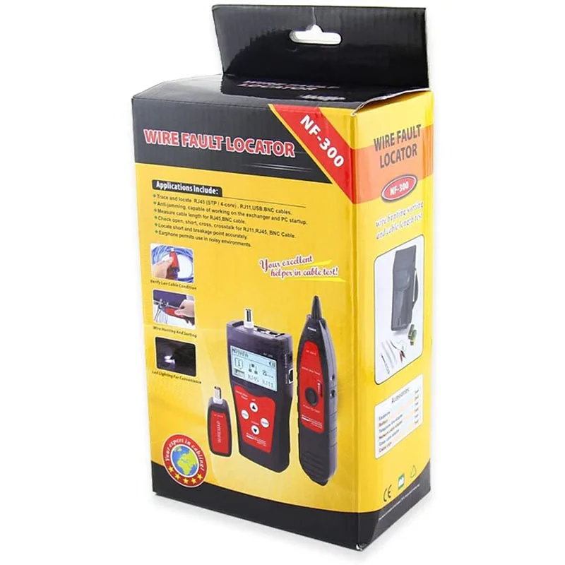 

NF-300 LAN Tester RJ45 Measure Cable Length Network Monitoring Tracker Wire Locate Anti-Interference Tone Tracer