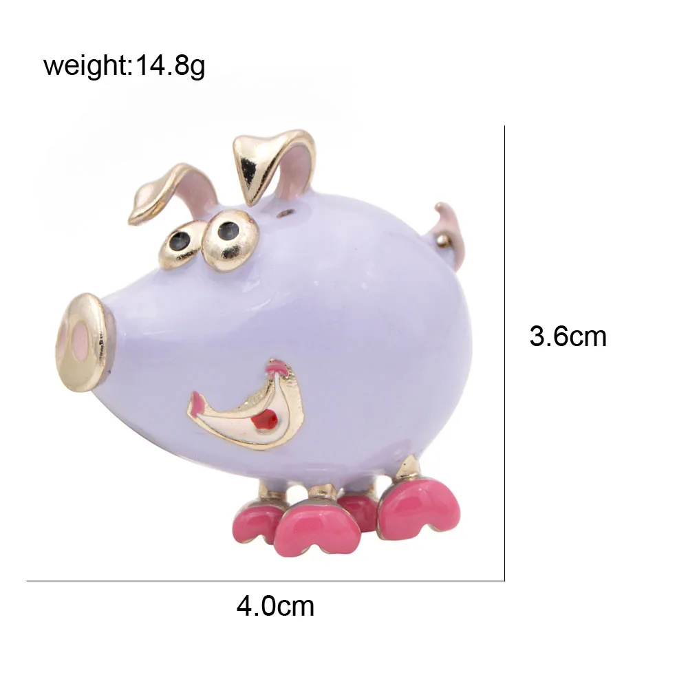 Молодой тюльпан милые Цвет Фул эмалью с изображением свинки броши для женщин 2