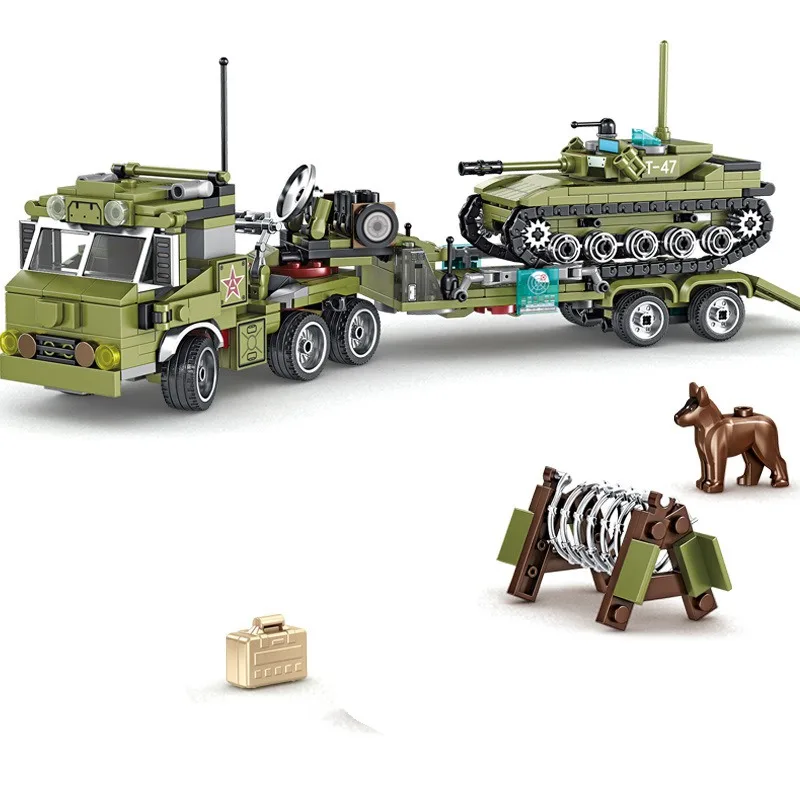 

Танк транспорт Трактор модель строительные блоки детские игрушки Монтессори рождественские подарки конструкции на модели друзья детская ...